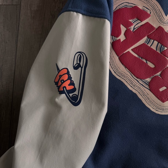 Aelfric Eden Blue Varsity Jacket - Runs Large Heart Letterman Style - Picture 6 of 7